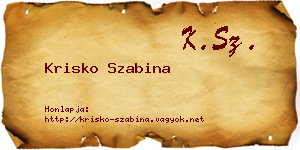 Krisko Szabina névjegykártya